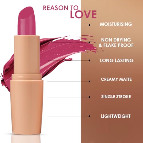 One Wish Creamy Matte Lipstick Too Pink to Care Shade 05 - Image 4