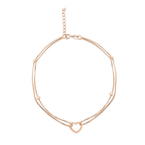 ZAVYA 925 Sterling Silver Rose Gold Plating Chain Anklet (Single) | Gift for Women & Girls | With Ce - Authentic ZAVYA Fashion | UrbanThreads - Image 2