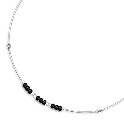 ZAVYA 925 Sterling Silver Rhodium Plated Beads Anklet - Image 5