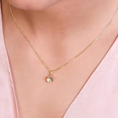 ZAVYA 925 Sterling Silver Refined Cubic Zirconia Gold Plating Pendant Necklace | Gift for Women and - Authentic ZAVYA Accessories | UrbanThreads - Image 5