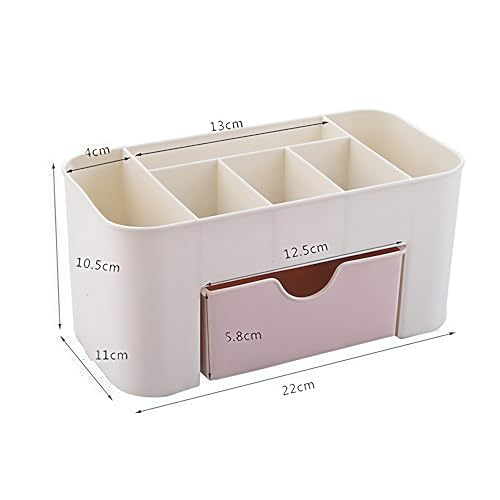 HETOPETO Cosmetic Makeup Organiser with Drawer White - Image 4