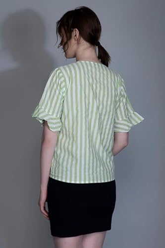 Leriya Fashion Women's Western Striped V-Neck Tops | Ruffle Sleeves | Comfortable Cotton Printed But - Authentic Leriya Clothing | UrbanThreads - Image 5