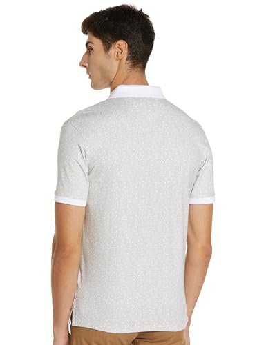 Peter England Men's Cotton Leafy Floral Print Polo Shirt - Image 5