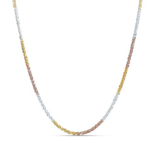 ZAVYA 925 Sterling Silver Twisted Accent Rhodium, Rose Gold &Gold Plated Chain Necklace|Gift for Wom - Authentic ZAVYA Accessories | UrbanThreads - Image 2