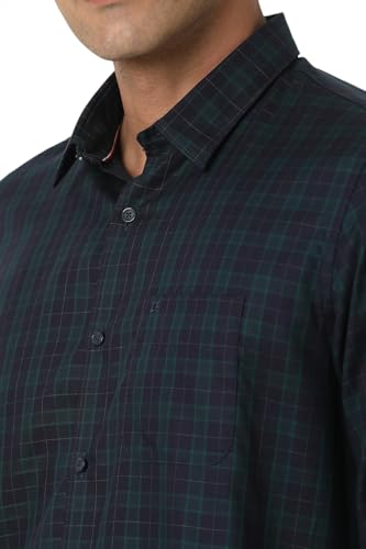 Peter England Black Check Shirt Slim Fit Cotton - Image 5