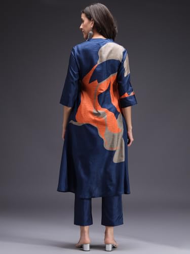 Amazon Brand - Tavasya Women's Relaxed Silk Blend Geometric Print Kurta Set | Salwar Suit - Authentic Amazon Clothing | UrbanThreads - Image 5