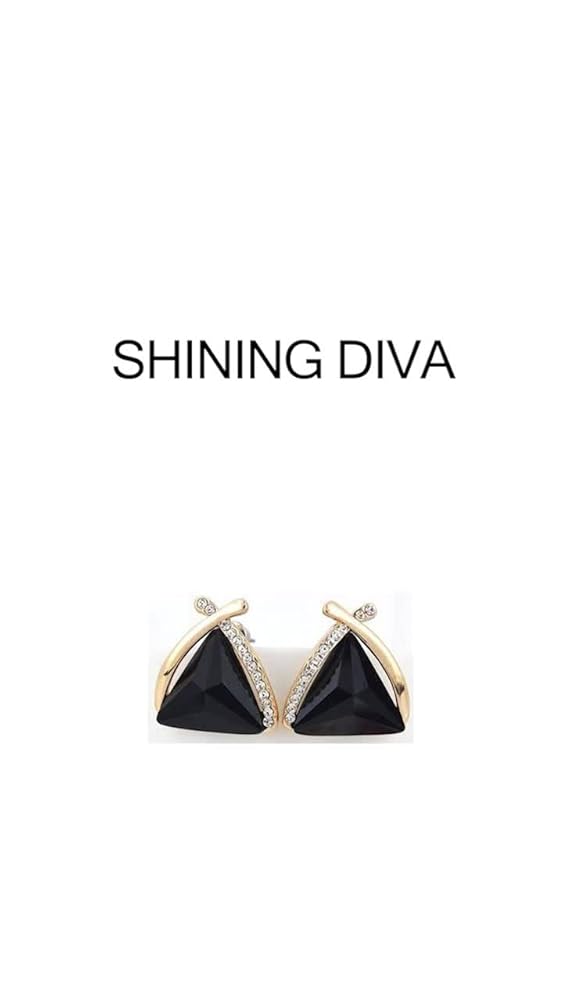 Shining Diva 18k Gold Plated Crystal Earrings for Women - Image 3