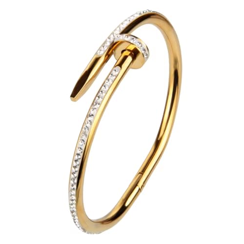 Shining Diva 18K Gold Plated Stainless Steel Crystal Bracelet - Image 2