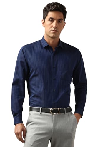 Peter England Men Slim Fit Full Sleeve Striped Shirt - Image 2