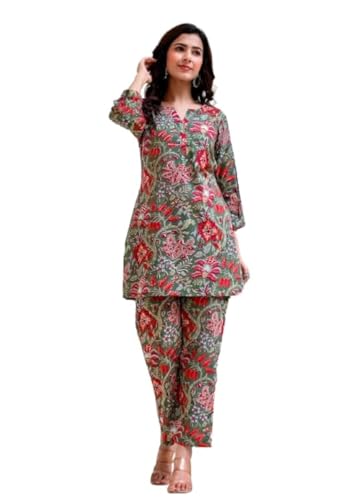 Leriya Fashion Anarkali Kurta-Set for Women – Viscose Rayon Printed Kurta & Straight Pant | Festive - Authentic Leriya Clothing | UrbanThreads - Image 2