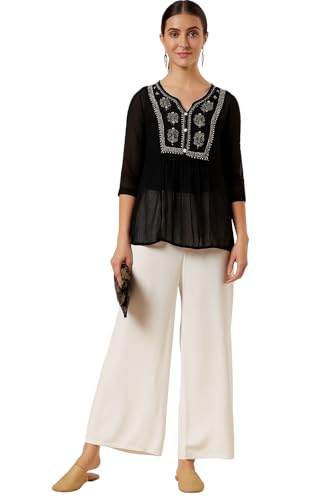 Amazon Brand - INKAST Women's Solid Regular Fit Tunic Shirt | Tops | 3/4th Sheer Sleeves - Authentic Amazon Clothing | UrbanThreads - Image 2