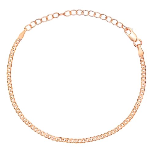 ZAVYA 925 Sterling Silver Rose Gold Plated Chain Bracelet - Image 2