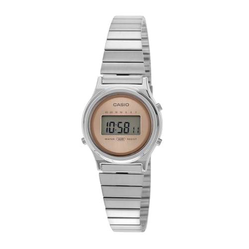 Casio Vintage Pink Digital Watch Silver Stainless Steel - Image 2