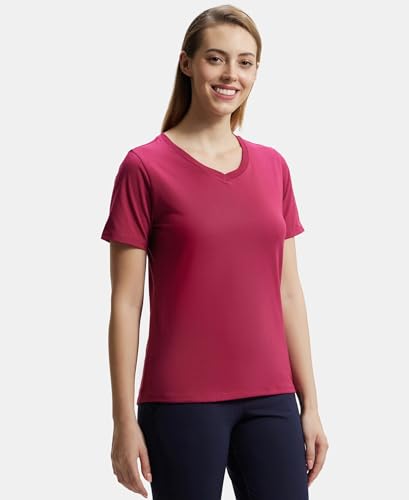 Jockey Women's Relaxed Fit V-Neck Half Sleeve T-Shirt - Image 5