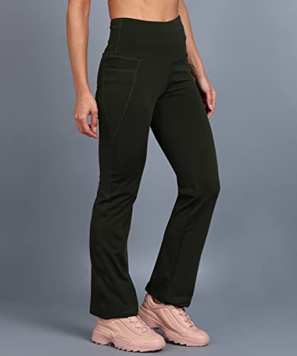 Rock Paper Scissors Premium Flare Gym Pants High Waist Stretchable Flared Leggings with Pockets Gym - Authentic Rock Clothing | UrbanThreads - Image 3