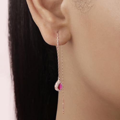 Zavya 925 Sterling Silver Threader Rose Gold Plated Earrings - Image 4