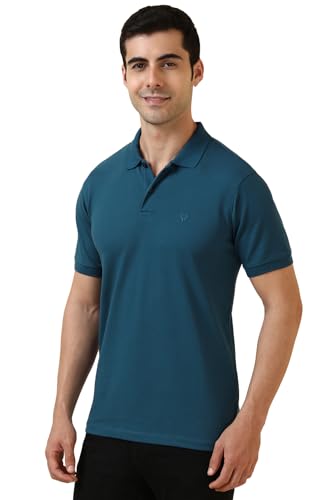 Allen Solly Men's Regular Fit Solid Popcorn Textured Polo - Image 3