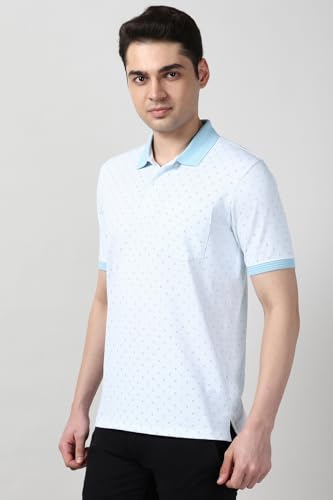 Peter England Men's Cotton-Polyester Micro Matrix Polo Shirt - Image 3