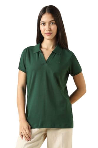 Allen Solly Women Cotton Classic Fit Solid Polo - Image 2