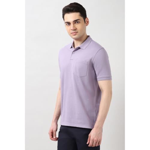 Peter England Men's Cotton-Polyester Dot Matrix Polo Shirt - Image 3