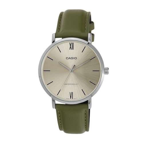 Casio Enticer Green Dial Leather Watch - Image 2