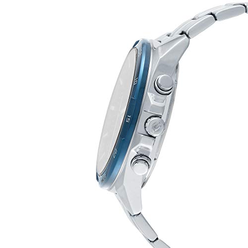 Casio Edifice Blue Chronograph Watch Silver Stainless Steel - Image 4