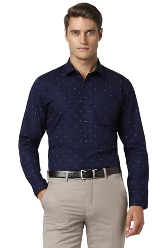 Peter England Men's Cotton Slim Fit Ditsy Printed Shirt - Image 2