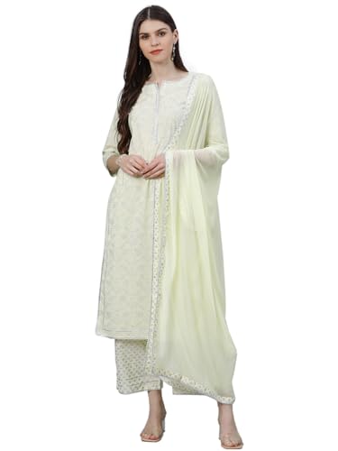 Libas Womens Printed Rayon Straight Kurta With Palazzos and Dupatta - Authentic Libas Clothing | UrbanThreads - Image 2