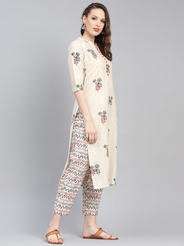 Libas Womens Printed Cotton Straight Kurta with Trousers - Authentic Libas Clothing | UrbanThreads - Image 5