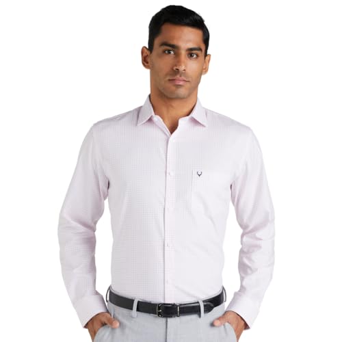 Allen Solly Men's Cotton Classic Fit Checkered Formal Shirt - Image 2