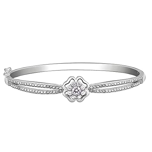 GIVA 925 Silver Zircon Flower Bracelet Adjustable for Women - Image 2