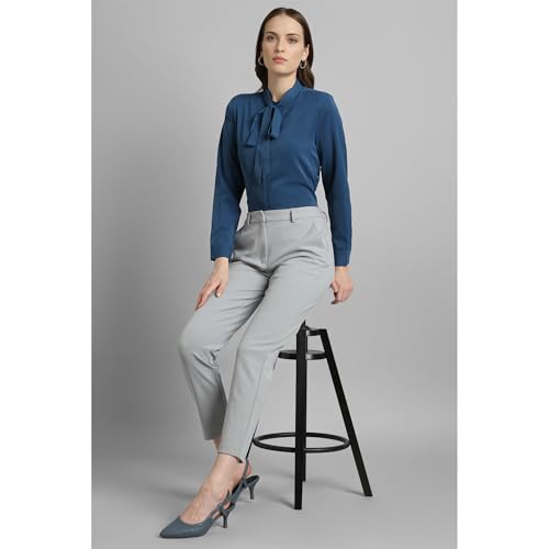 Van Heusen Women's Regular Fit Full Sleeve Tie Neck Formal Top - Authentic Van Clothing | UrbanThreads - Image 3