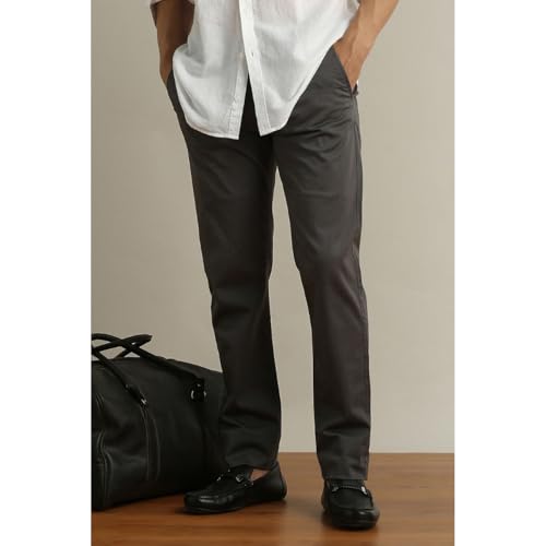 Peter England Men's Super Slim Fit Stretchable Cotton Trousers - Image 3