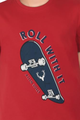 Allen Solly Boys Chest Print Crew Neck T-shirt - Image 5