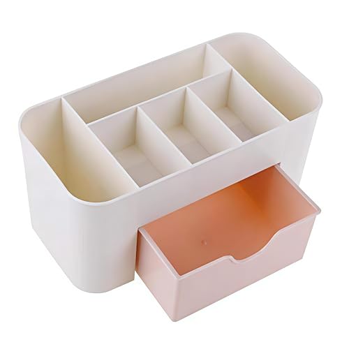 HETOPETO Cosmetic Makeup Organiser with Drawer White - Image 3