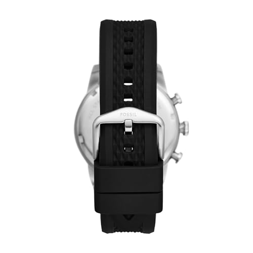 Fossil FS6044 Silicone Analog Yellow Dial Men Watch Black Band - Image 4