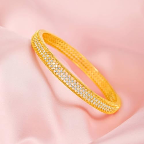 ZAVYA 925 Sterling Silver Gold Plated CZ Bangle for Women - Image 3