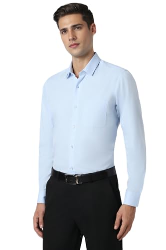 Peter England Men's Herringbone Regular Fit Formal Shirt - Image 4