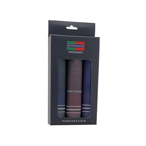 Peter England Men's Cotton Dark Casual Handkerchief Pack of 3 - Image 4