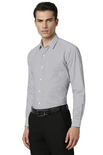 Peter England Men's Regular Fit Full Sleeve Striped Shirt - Image 3