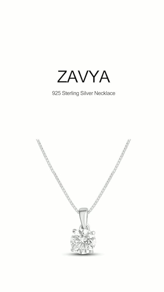 ZAVYA 925 Sterling Silver Rhodium Plated Necklace Women - Image 3