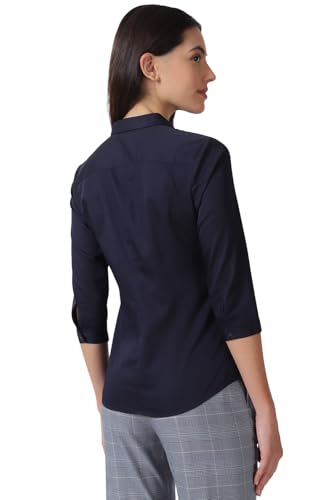 Van Heusen Women's Regular Fit Solid 3/4 Sleeve Cotton Rich Formal Shirt - Authentic Van Clothing | UrbanThreads - Image 5