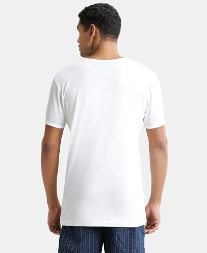 Jockey 8817 Men's Combed Cotton Round Neck Half Sleeved Vest - Image 5