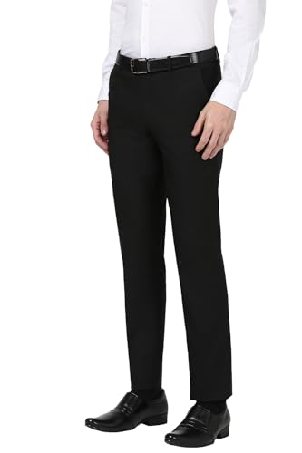 Peter England Men Mid Rise Slim Fit Flat Front Trouser - Image 3