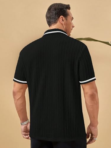 Leriya Fashion Textured Zipper Polo T Shirt for Men - Authentic Leriya Clothing | UrbanThreads - Image 4