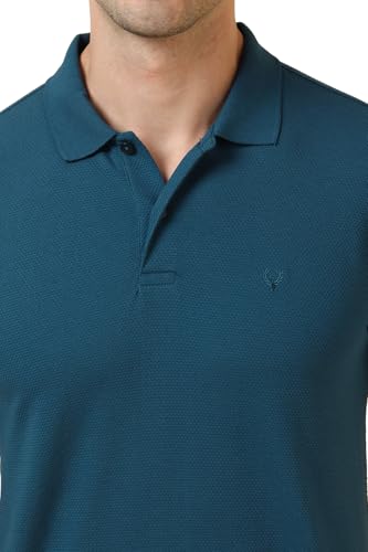 Allen Solly Men's Regular Fit Solid Popcorn Textured Polo - Image 5