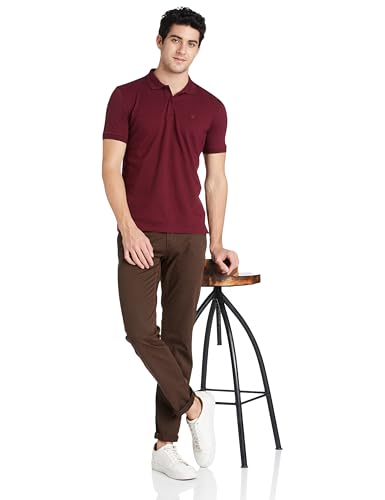 Allen Solly Men Polycotton Regular Fit Textured Jacquard Polo - Image 4