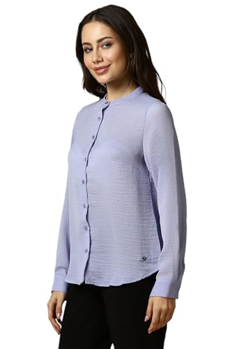 Allen Solly Women's Cotton Solid Regular Fit Shirt - Image 4