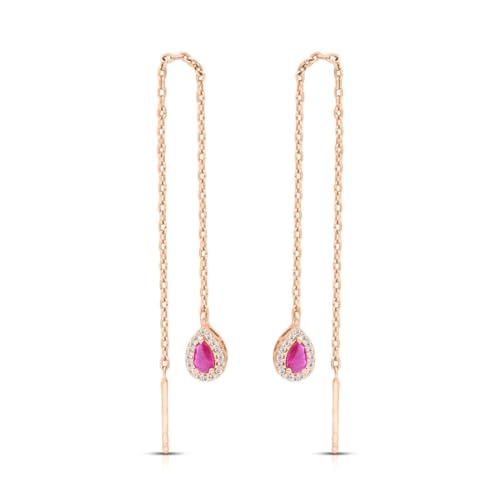 Zavya 925 Sterling Silver Threader Rose Gold Plated Earrings - Image 2