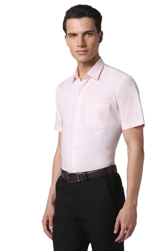 Peter England Men's Regular Fit Half Sleeve Solid Shirt - Image 4